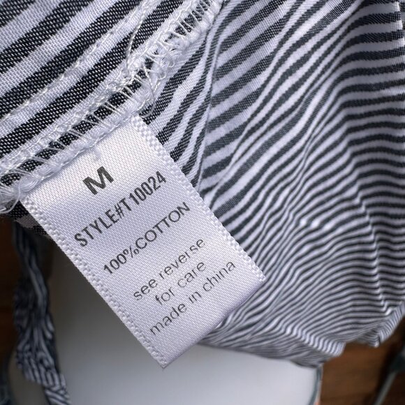 Active USA Off the Shoulders Striped Blue White Jump Ship Top Size M - Picture 2 of 9